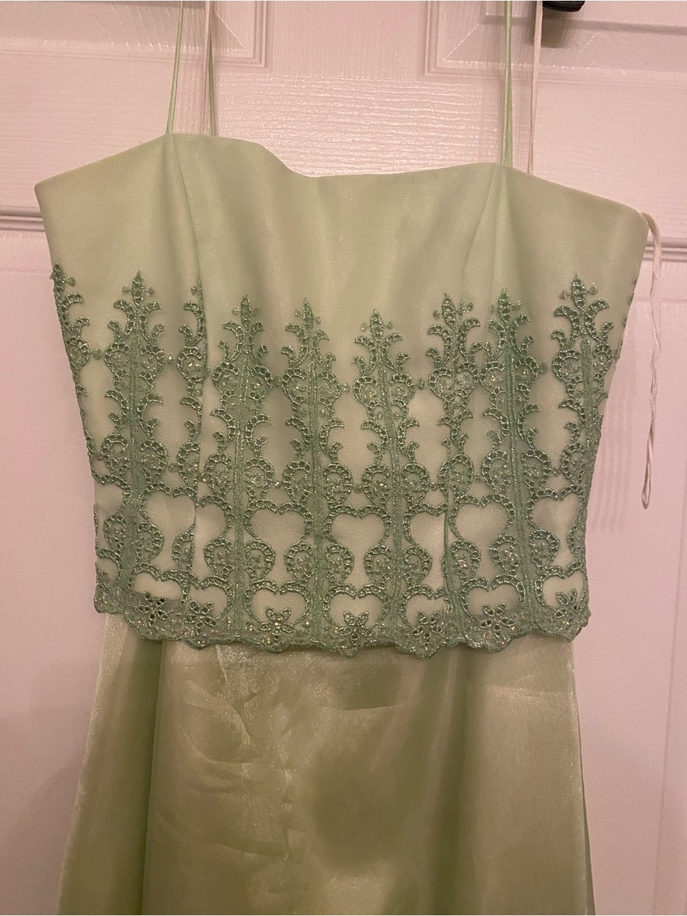 Dave & Johnny Light Green Lace Bodice Maxi Dress - Picture 3 of 7